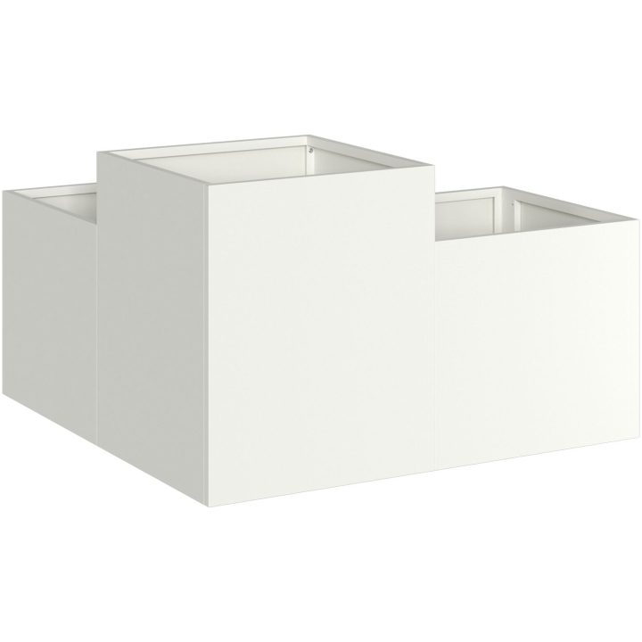 Trädgårdsplanterare Vit Stål vidaXL 100 x 100 x 48 cm – bild 5