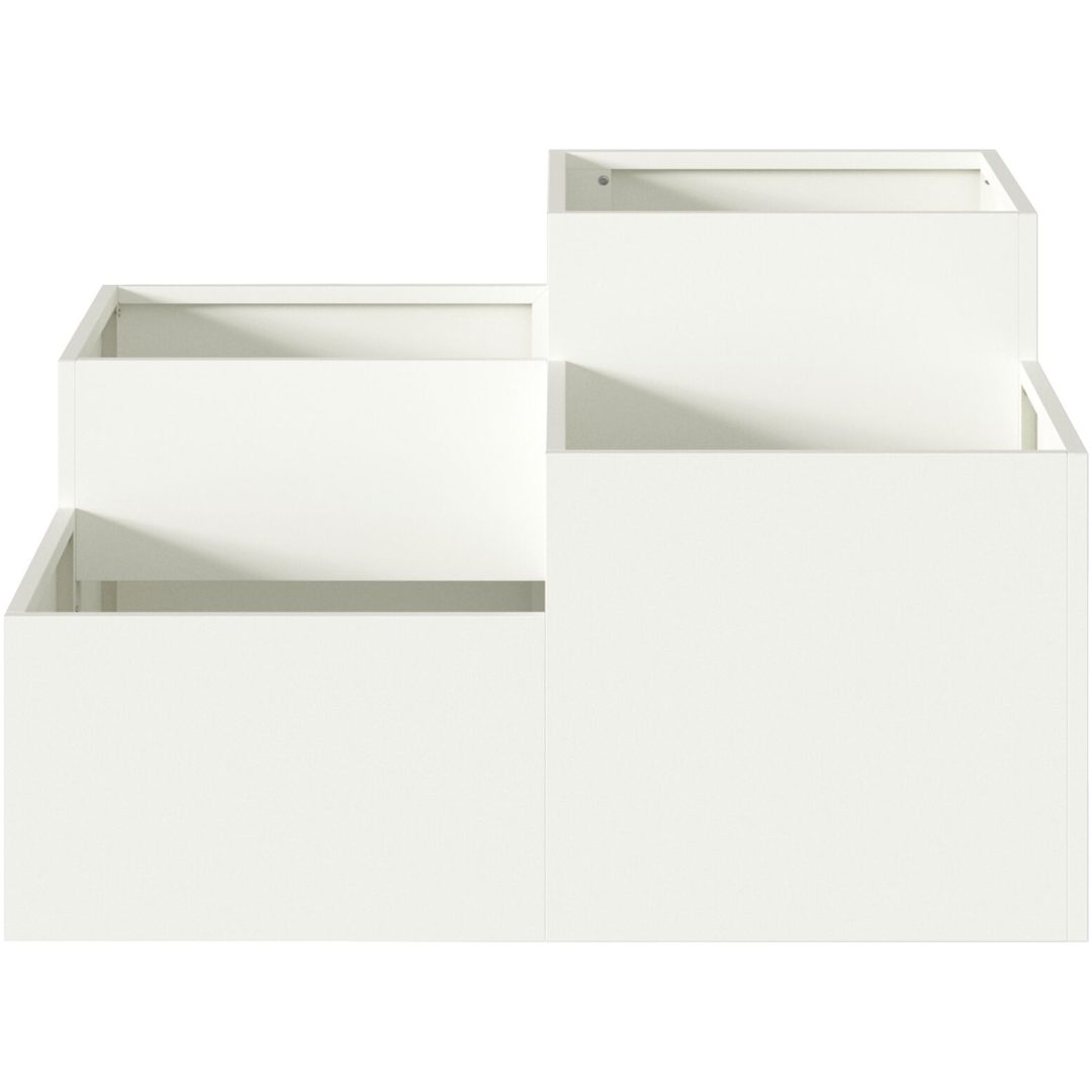 Trädgårdsplanterare Vit Stål vidaXL 100 x 100 x 48 cm – bild 6