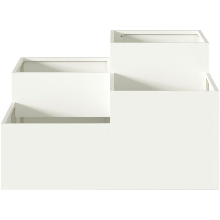 Trädgårdsplanterare Vit Stål vidaXL 100 x 100 x 48 cm – bild 6