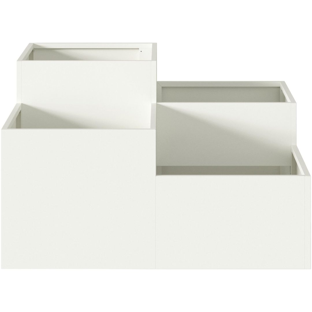 Trädgårdsplanterare Vit Stål vidaXL 100 x 100 x 48 cm – bild 7