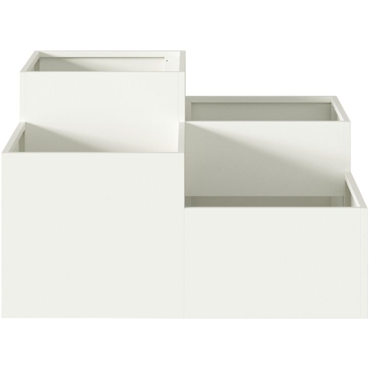 Trädgårdsplanterare Vit Stål vidaXL 100 x 100 x 48 cm – bild 7