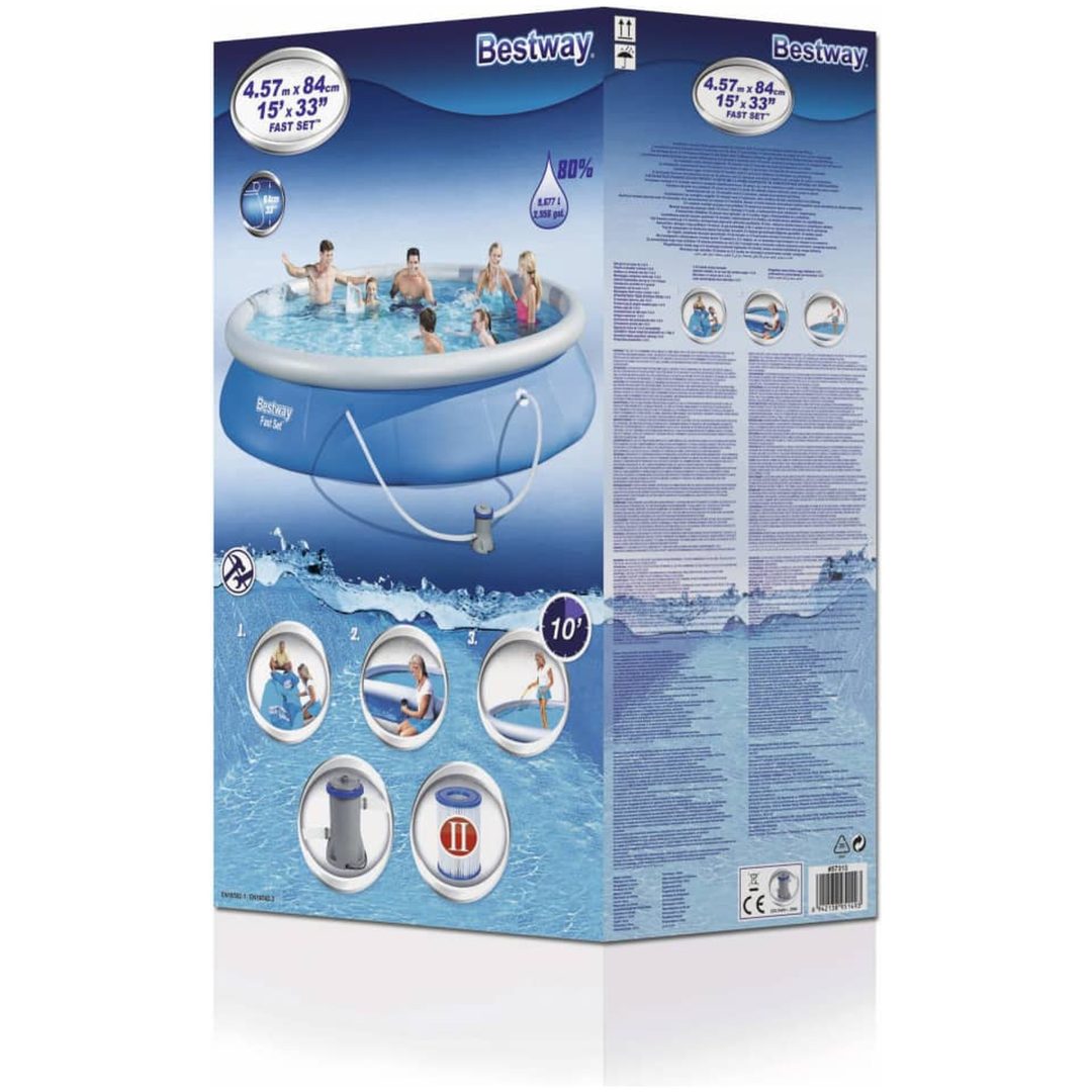 Trädgårdspool Fast Set 57313 Bestway 457 x 84 cm – bild 5