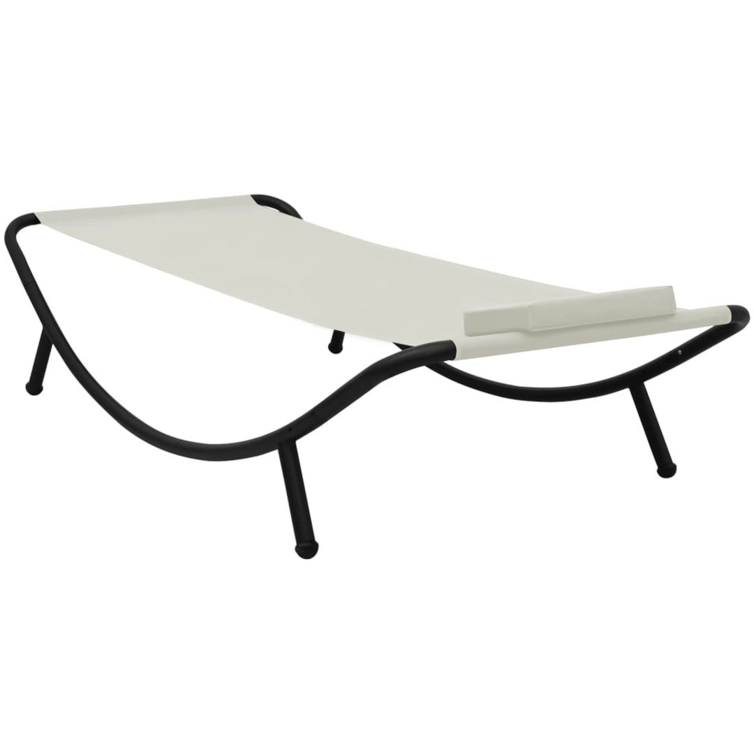 Trädgårdssäng gräddvit stål vidaXL 200 x 90 cm – bild 2