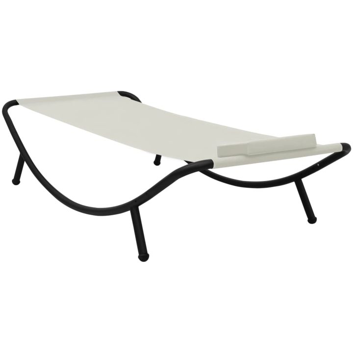 Trädgårdssäng gräddvit stål vidaXL 200 x 90 cm – bild 2