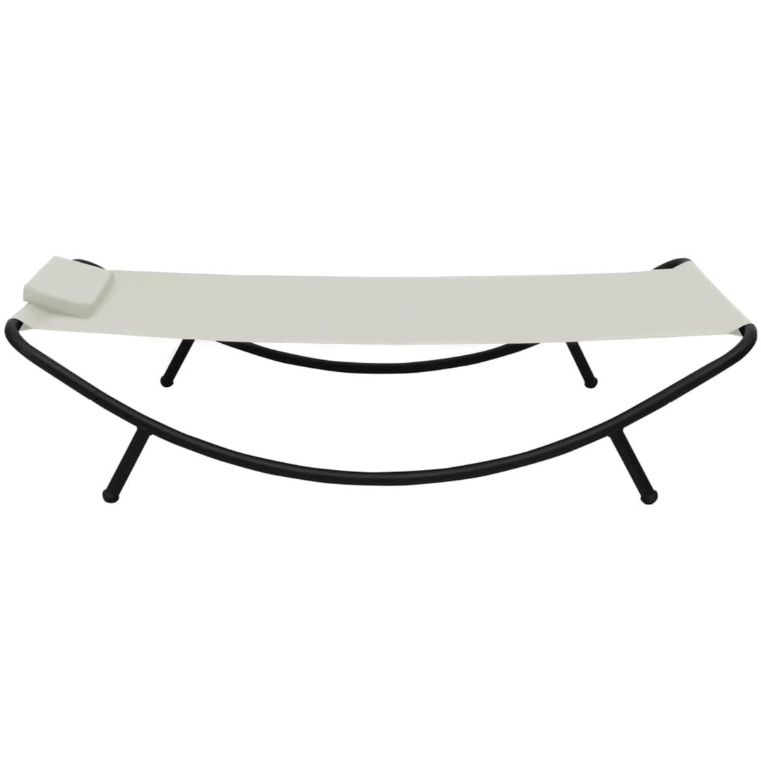 Trädgårdssäng gräddvit stål vidaXL 200 x 90 cm – bild 3