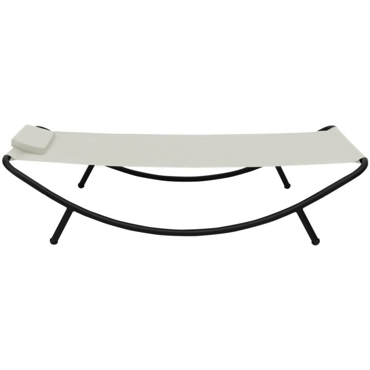 Trädgårdssäng gräddvit stål vidaXL 200 x 90 cm – bild 3