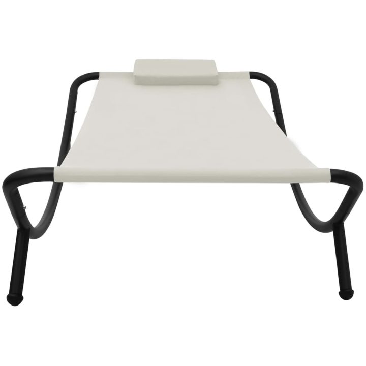 Trädgårdssäng gräddvit stål vidaXL 200 x 90 cm – bild 4