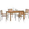 Trädgårdsserveringsset 5 pcs Grå Metall, trä vidaXL 150 x 90 x 74 cm – miniatyr 3