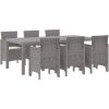 Trädgårdsservis 7 pcs Ljusgrå Plast vidaXL 200 x 100 x 73 cm – miniatyr 2