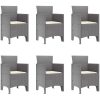 Trädgårdsservis 7 pcs Ljusgrå Plast vidaXL 200 x 100 x 73 cm – miniatyr 5