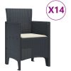 Trädgårdsservis med dynor 15 pcs Antracit vidaXL Large – miniatyr 5