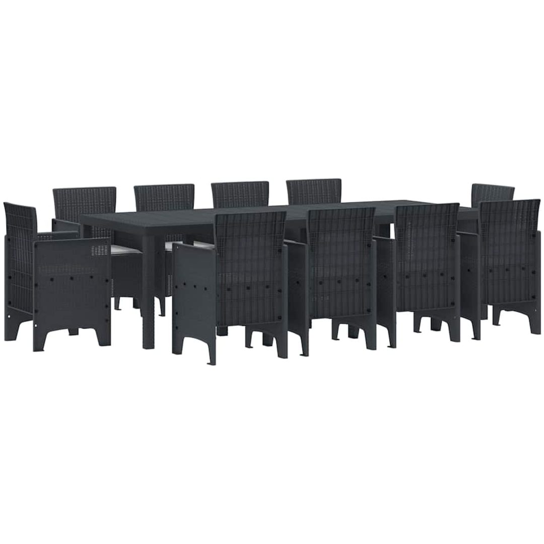 Trädgårdsset 11 pcs Antracit Konstrotting vidaXL 250 x 100 x 73 cm – bild 2