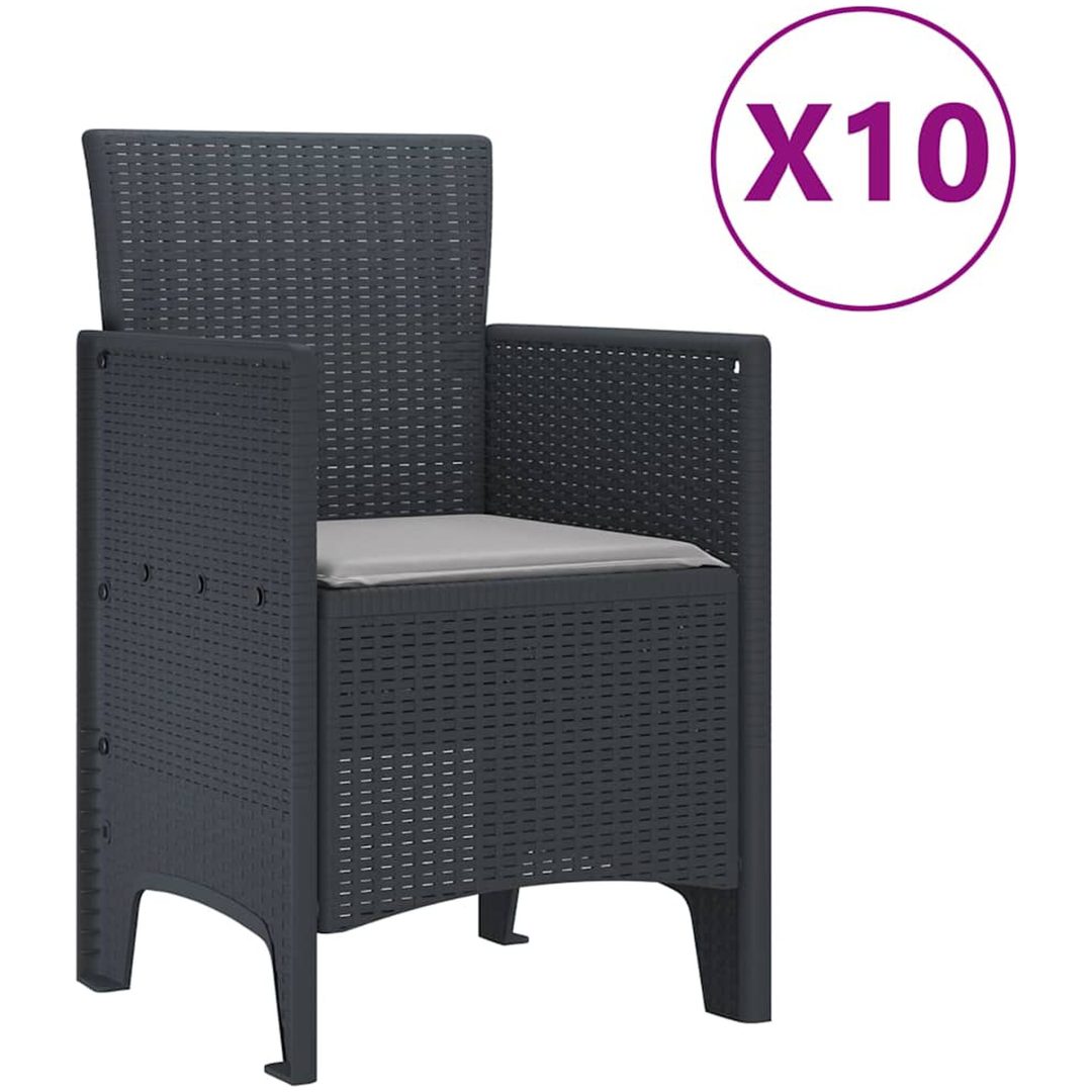 Trädgårdsset 11 pcs Antracit Konstrotting vidaXL 250 x 100 x 73 cm – bild 5