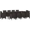 Trädgårdsset 11 pcs Brun Rotting vidaXL 250 x 100 x 73 cm – miniatyr 2