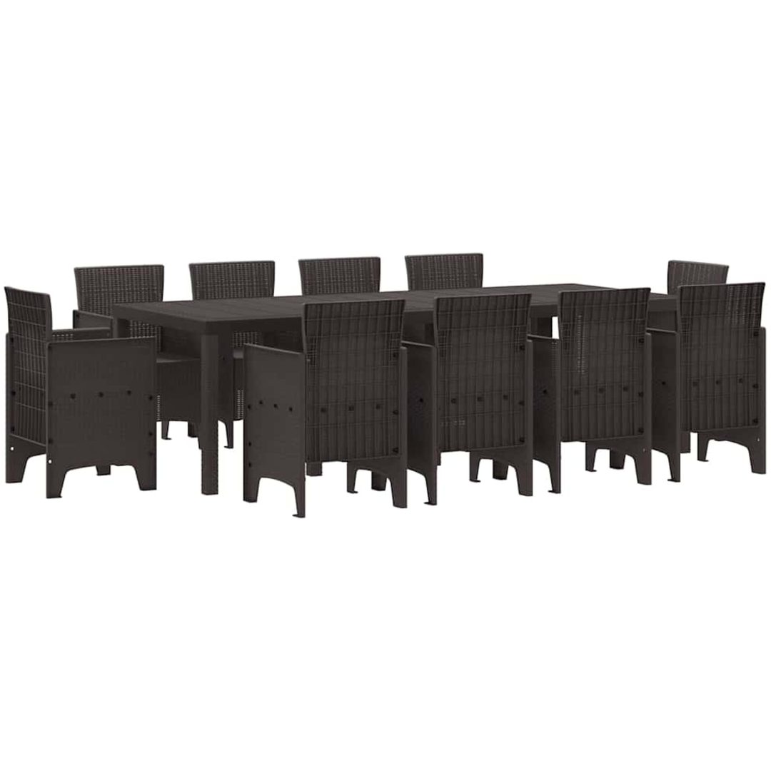 Trädgårdsset 11 pcs Brun Rotting vidaXL 250 x 100 x 73 cm – bild 2