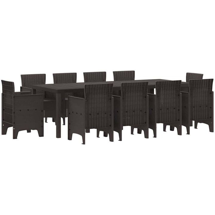 Trädgårdsset 11 pcs Brun Rotting vidaXL 250 x 100 x 73 cm – bild 2