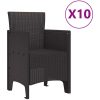 Trädgårdsset 11 pcs Brun Rotting vidaXL 250 x 100 x 73 cm – miniatyr 5