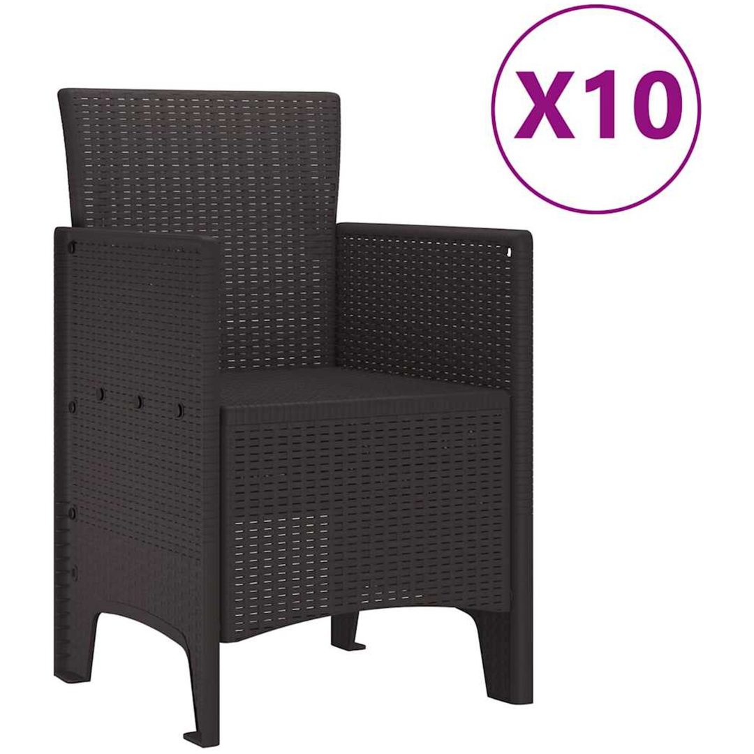Trädgårdsset 11 pcs Brun Rotting vidaXL 250 x 100 x 73 cm – bild 5