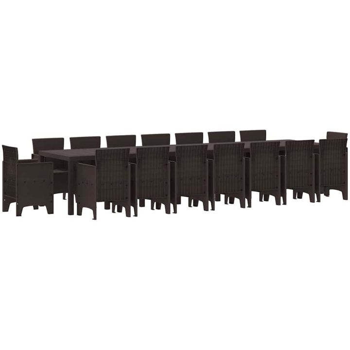Trädgårdsset 17 pcs Brun Rotting vidaXL Large – bild 2