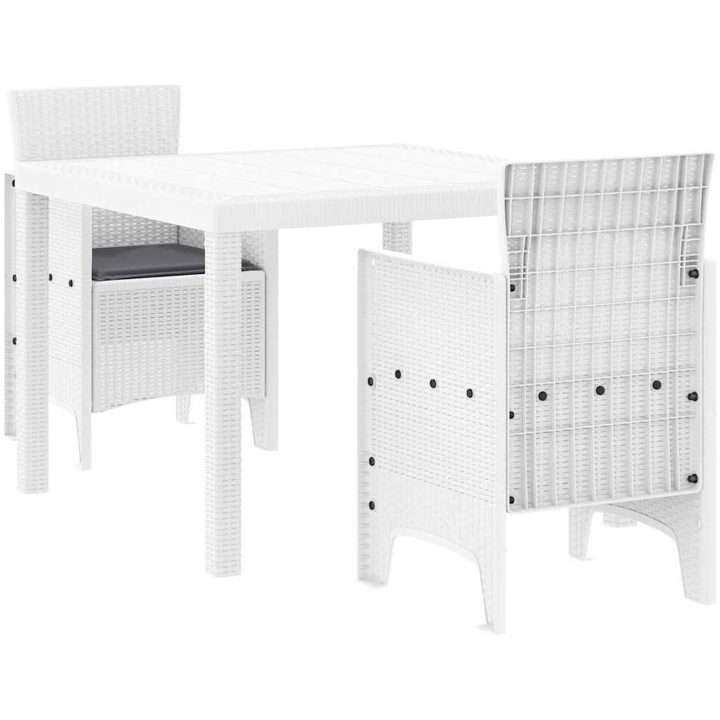 Trädgårdsset 3 pcs Vit Konstrotting vidaXL 100 x 100 x 73 cm – bild 2