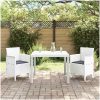Trädgårdsset 3 pcs Vit Konstrotting vidaXL 100 x 100 x 73 cm – miniatyr 3