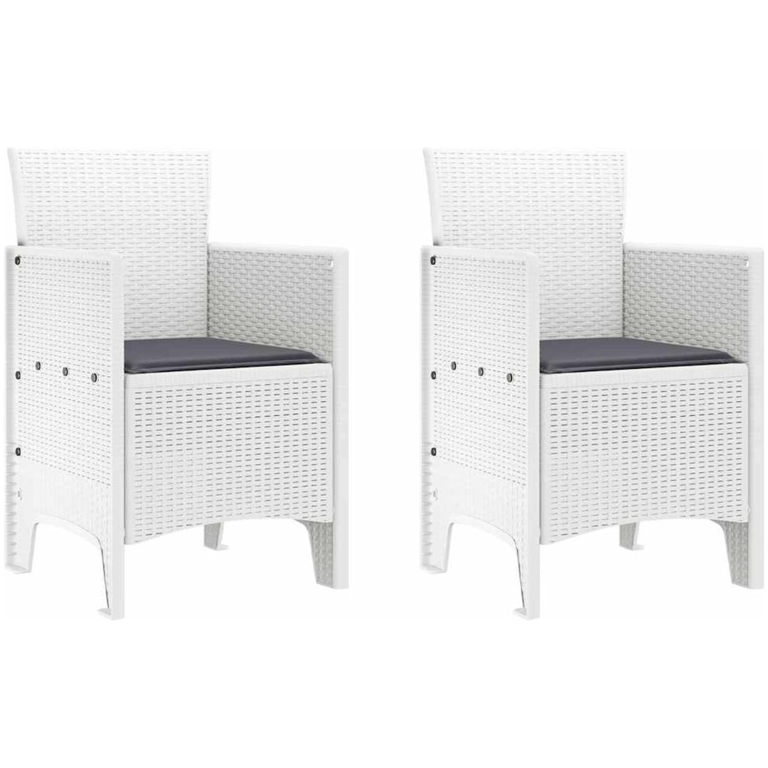 Trädgårdsset 3 pcs Vit Konstrotting vidaXL 100 x 100 x 73 cm – bild 5