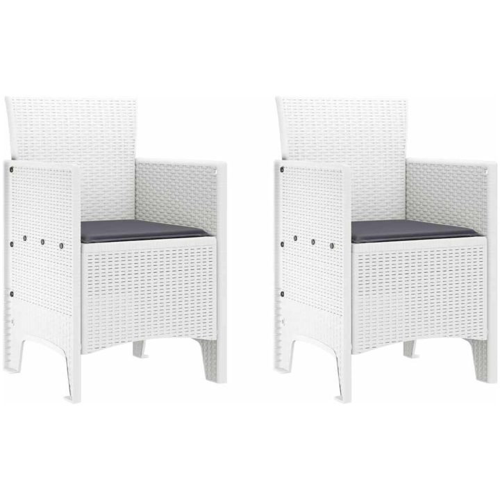 Trädgårdsset 3 pcs Vit Konstrotting vidaXL 100 x 100 x 73 cm – bild 5