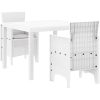 Trädgårdsset 3 pcs Vit Plast rattan vidaXL 100 x 100 x 73 cm – miniatyr 2