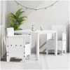 Trädgårdsset 3 pcs Vit Plast rattan vidaXL 100 x 100 x 73 cm – miniatyr 1