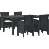 Trädgårdsset 5 pcs Antracit PE Rattan vidaXL 150 x 100 x 73 cm – miniatyr 2