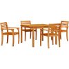 Trädgårdsset 5 pcs Brun Massivt akaciaträ vidaXL 110 x 110 x 75 cm – miniatyr 2