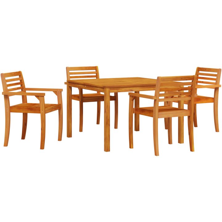 Trädgårdsset 5 pcs Brun Massivt akaciaträ vidaXL 110 x 110 x 75 cm – bild 2