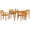 Trädgårdsset 5 pcs Brun Massivt akaciaträ vidaXL 110 x 110 x 75 cm – miniatyr 3