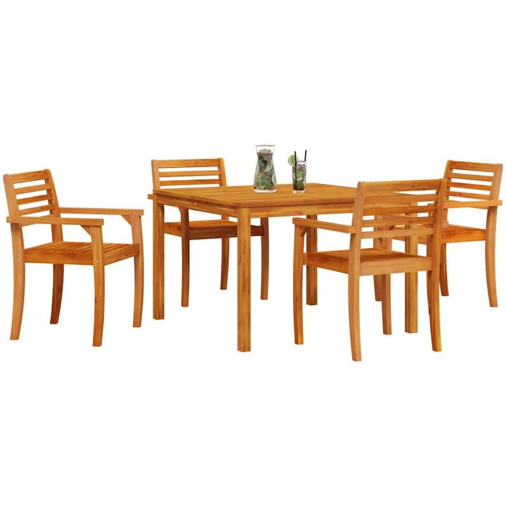 Trädgårdsset 5 pcs Brun Massivt akaciaträ vidaXL 110 x 110 x 75 cm – bild 3