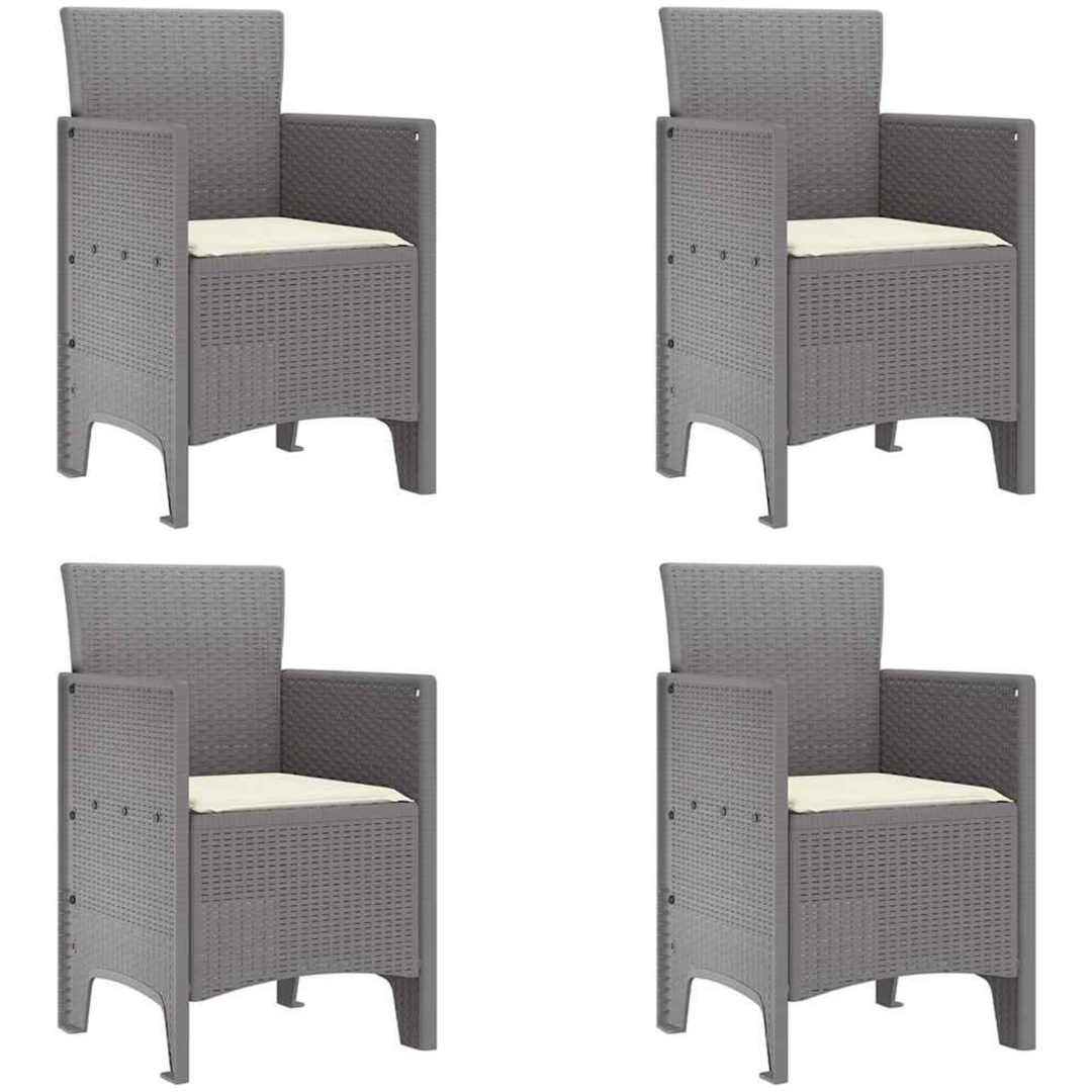 Trädgårdsset 5 pcs Ljusgrå Polypropylen vidaXL 100 x 100 x 73 cm – bild 5