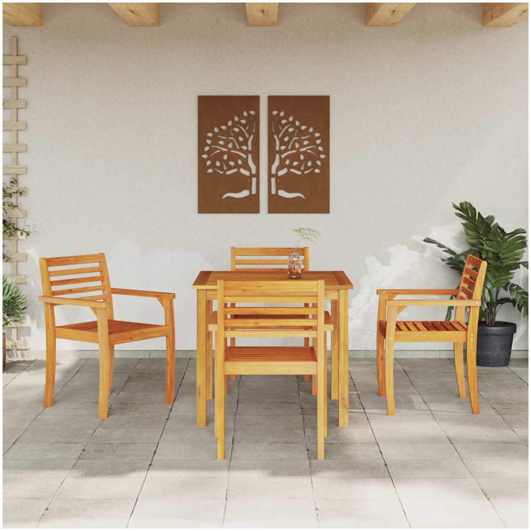 Trädgårdsset 5 pcs Naturligt trä vidaXL 85 x 85 x 75 cm – bild 4