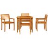 Trädgårdsset 5 pcs Naturligt trä vidaXL 85 x 85 x 75 cm – miniatyr 5