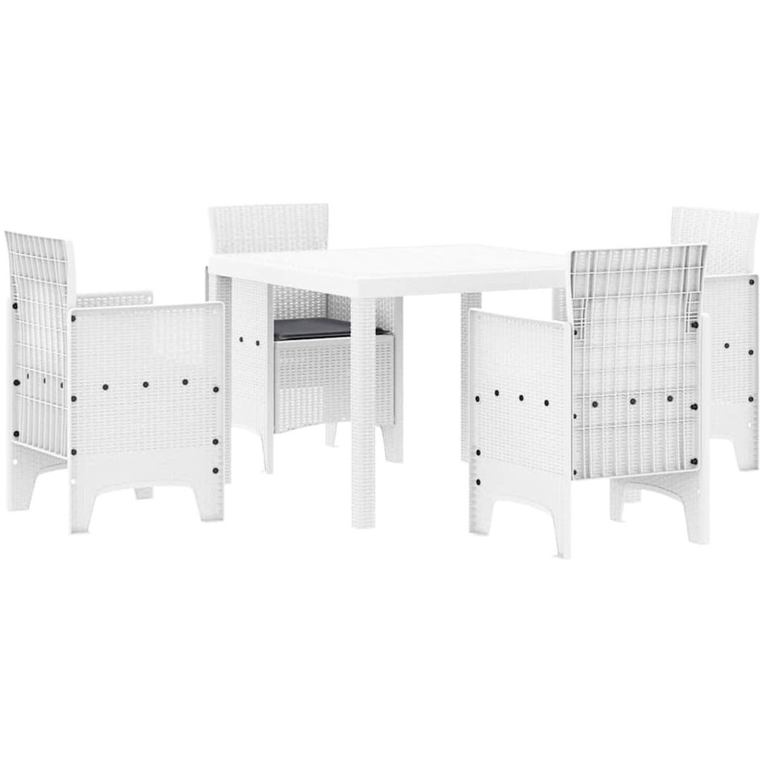 Trädgårdsset 5 pcs Vit Konstrotting vidaXL 100 x 100 x 73 cm – bild 2
