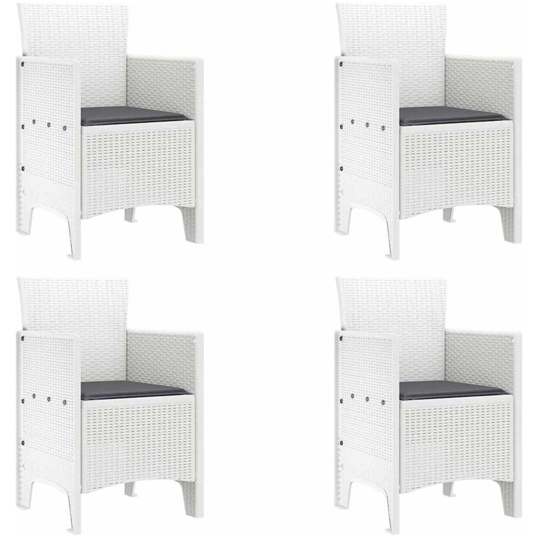 Trädgårdsset 5 pcs Vit Konstrotting vidaXL 100 x 100 x 73 cm – bild 5