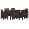 Trädgårdsset 7 pcs Brun PE Rattan vidaXL 150 x 100 x 73 cm – miniatyr 2
