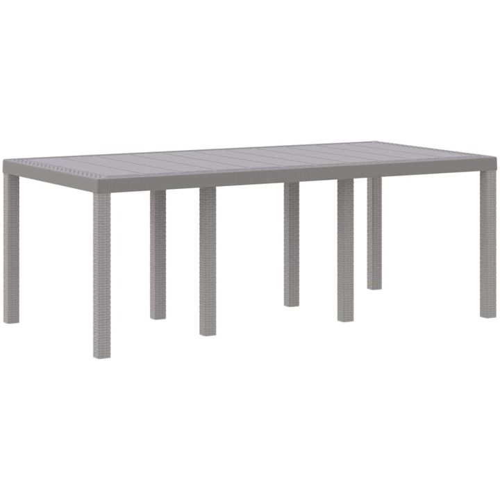Trädgårdsset 7 pcs Ljusgrå Plast vidaXL 200 x 100 x 73 cm – bild 4