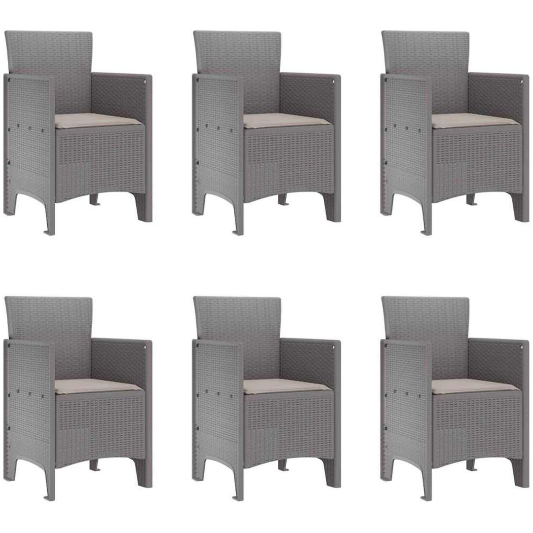 Trädgårdsset 7 pcs Ljusgrå Plast vidaXL 200 x 100 x 73 cm – bild 5