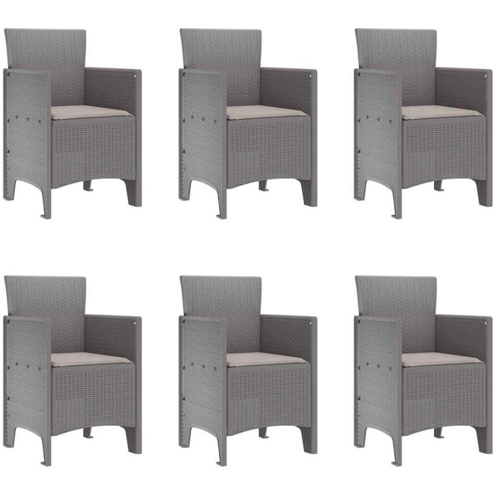 Trädgårdsset 7 pcs Ljusgrå Plast vidaXL 200 x 100 x 73 cm – bild 5