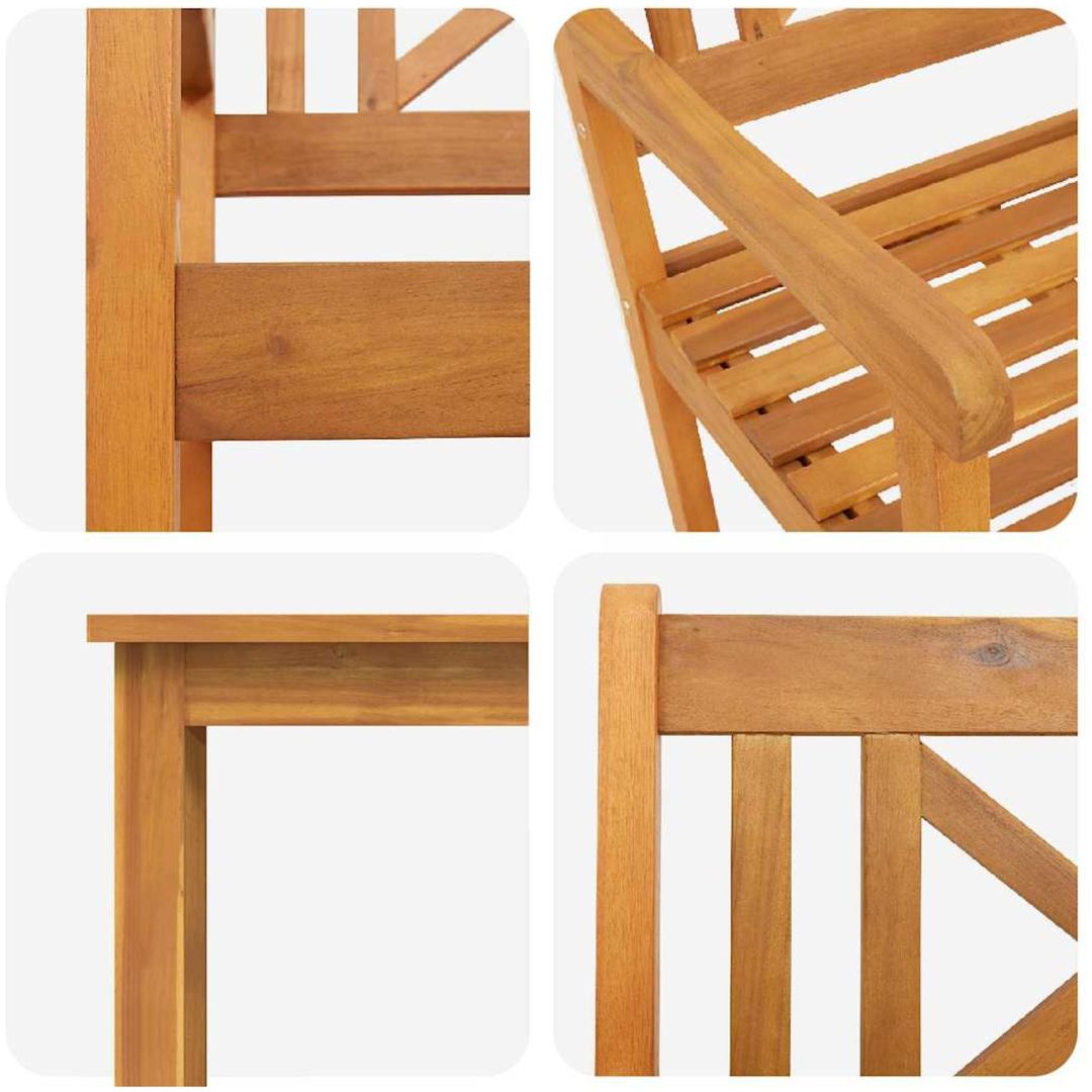 Trädgårdsset 7 pcs Naturligt trä vidaXL 180 x 90 x 75 cm – bild 9