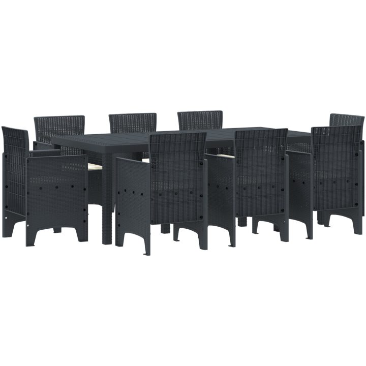 Trädgårdsset 9 pcs Antracit Konstrotting vidaXL 200 x 100 x 73 cm – bild 2