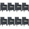 Trädgårdsset 9 pcs Antracit Konstrotting vidaXL 200 x 100 x 73 cm – miniatyr 4