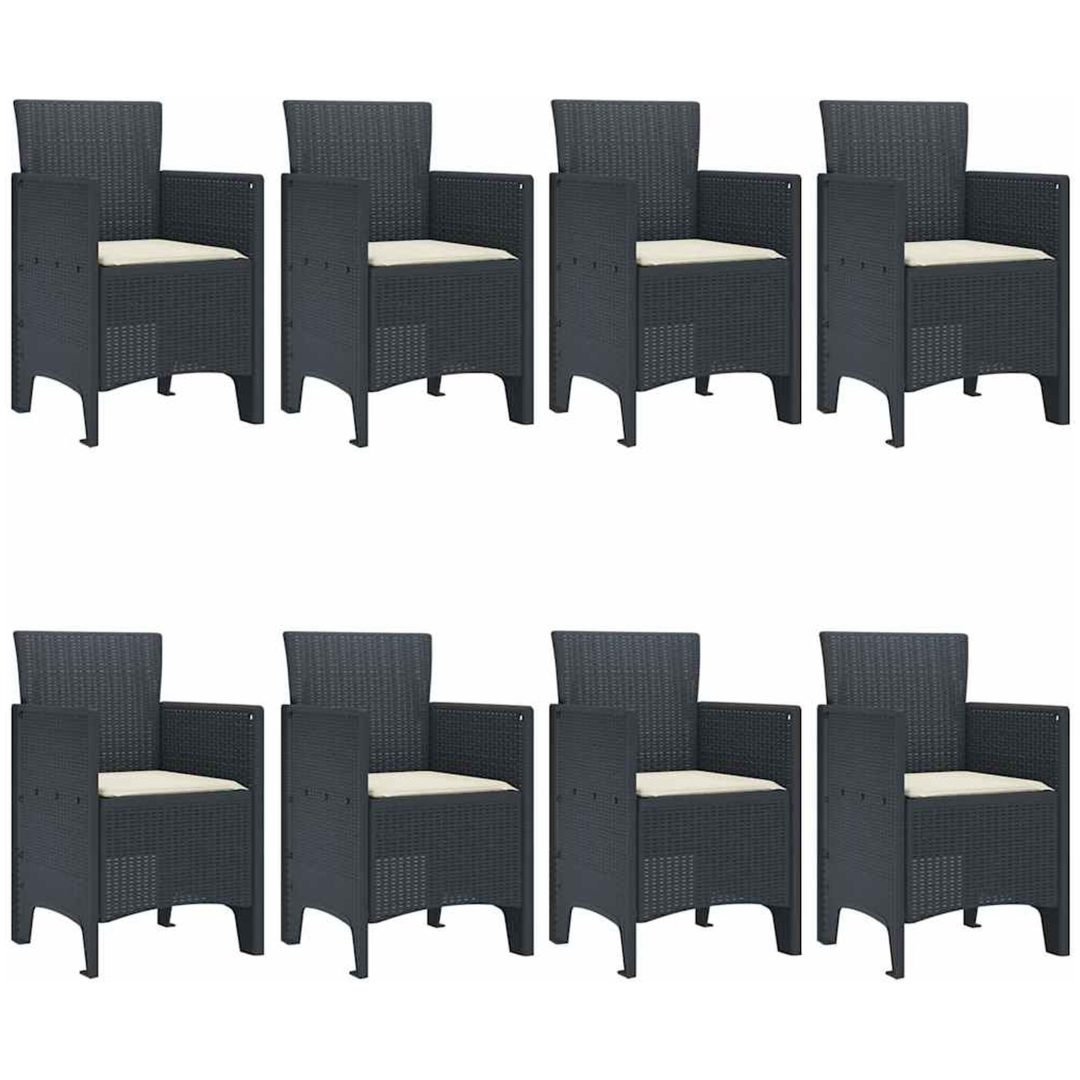 Trädgårdsset 9 pcs Antracit Konstrotting vidaXL 200 x 100 x 73 cm – bild 4