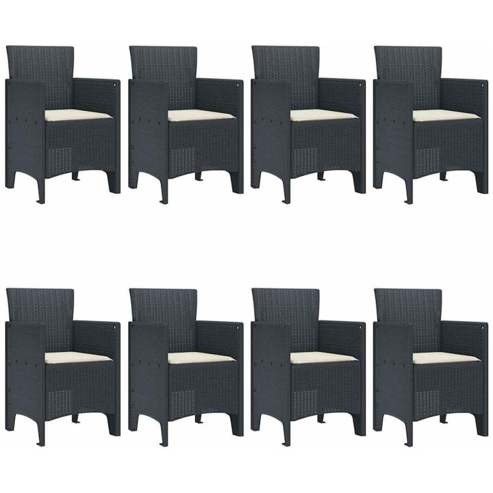 Trädgårdsset 9 pcs Antracit Konstrotting vidaXL 200 x 100 x 73 cm – bild 4