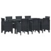 Trädgårdsset 9 pcs Antracit Syntetisk resin rattan vidaXL 200 x 100 x 73 cm – miniatyr 2