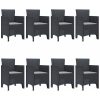 Trädgårdsset 9 pcs Antracit Syntetisk resin rattan vidaXL 200 x 100 x 73 cm – miniatyr 4